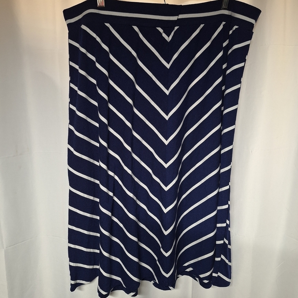 Navy and White Striped Women's Skirt